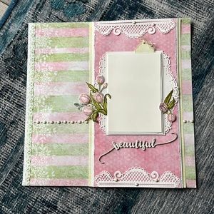 Scrapbook page - wedding/marriage/flower theme